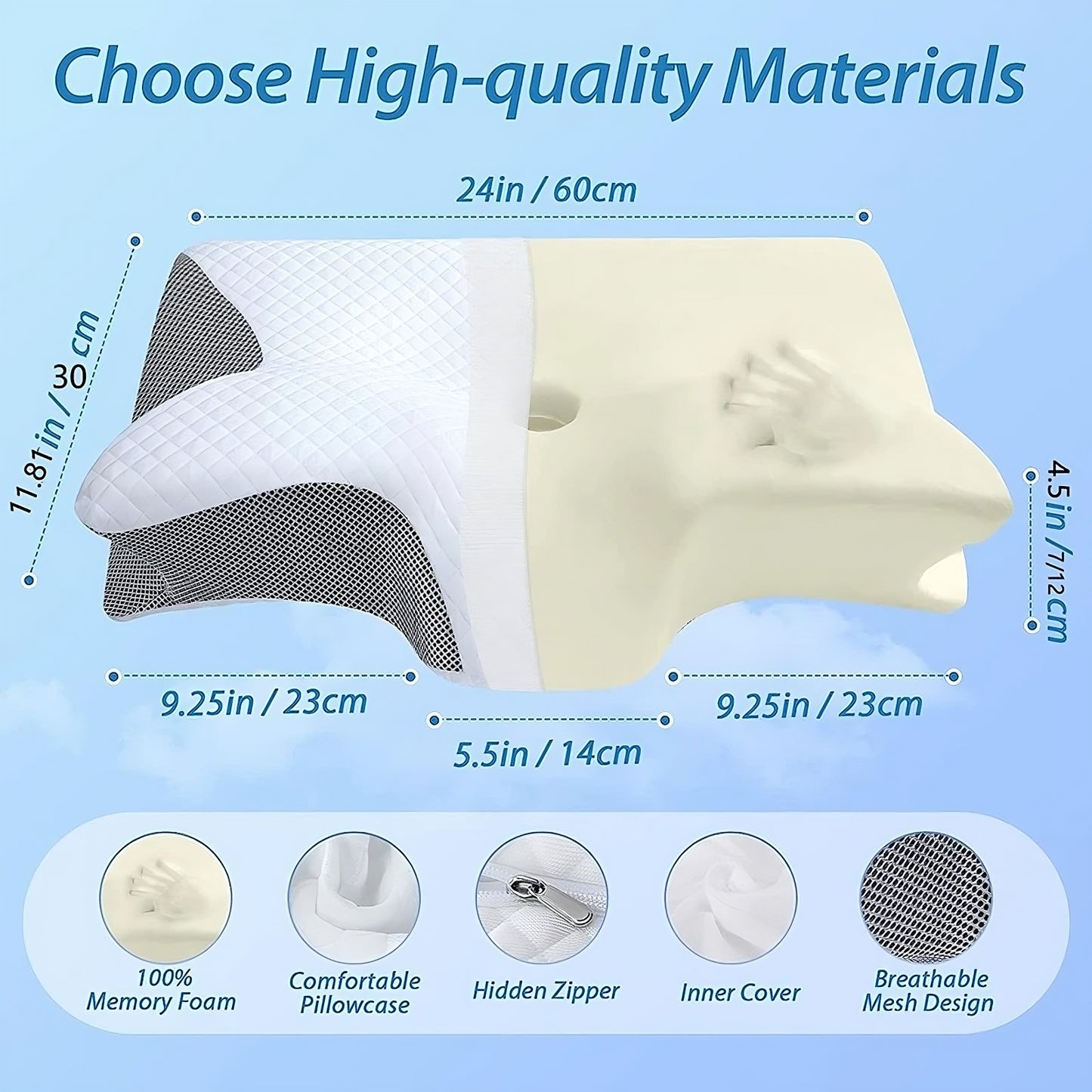 Memory Foam Orthopedic Pillow 😴❄️