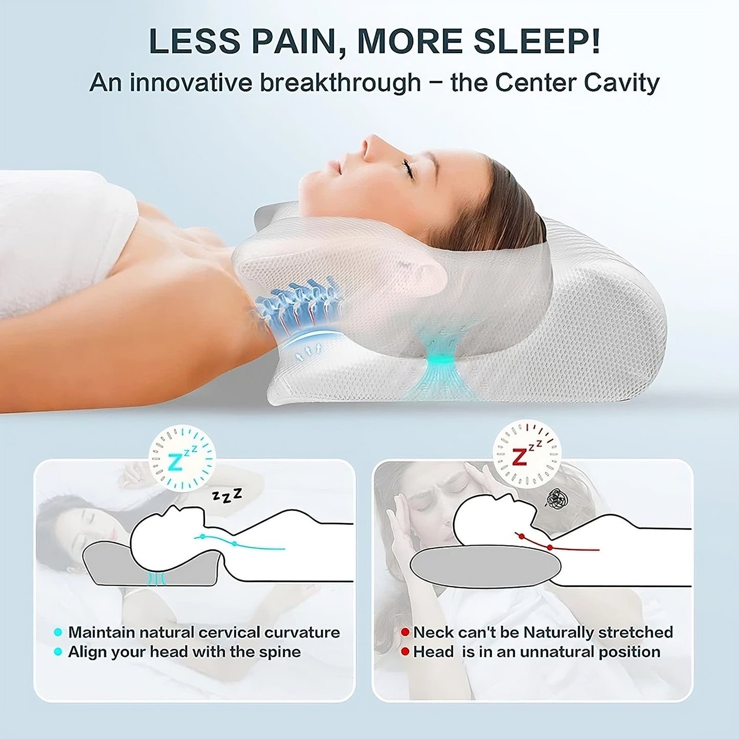 Memory Foam Orthopedic Pillow 😴❄️